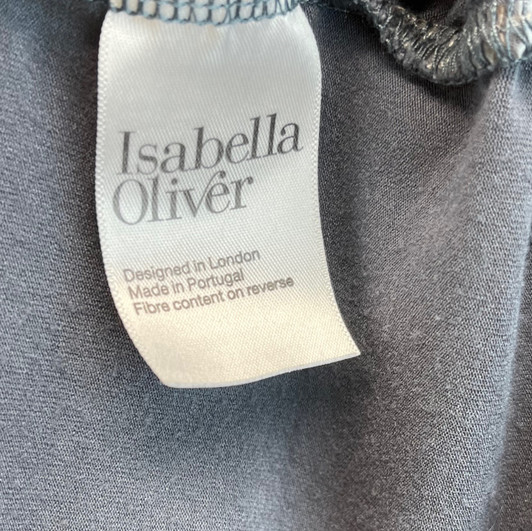  Isabella Oliver  Maternity Gray Ruched Sides and Long Sleeve Tee Blouse (Like New - Size 5)