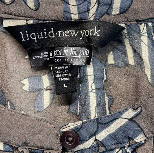 Brown Floral Pattern Liquid New York for A Pea in the Pod Collection (Like New - Size Large)