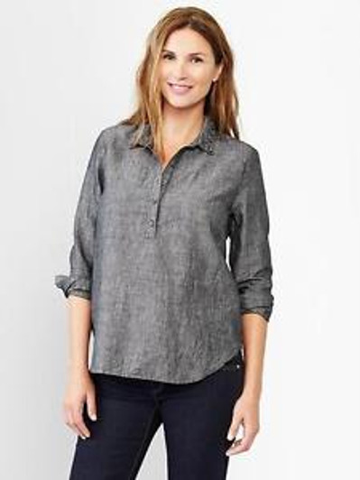 1969 Gap Maternity Studded Collar Denim Shirt Top (Like New -Size XS)