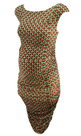 Orange, Navy, Teal Cap Sleeve Leota Maternity Dress Exclusive for A Pea in the Pod Collection (Like New - Size Small)