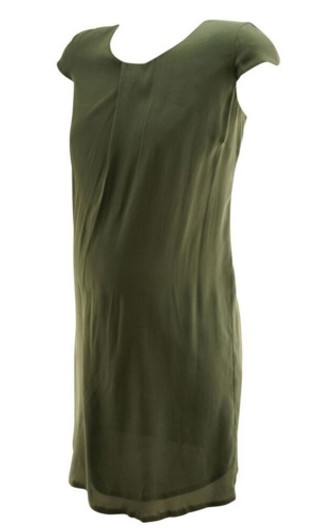 *New* Slate Gray Pas De Deux Maternity Crepe Dress with Cap Sleeves (Size 34/Medium)