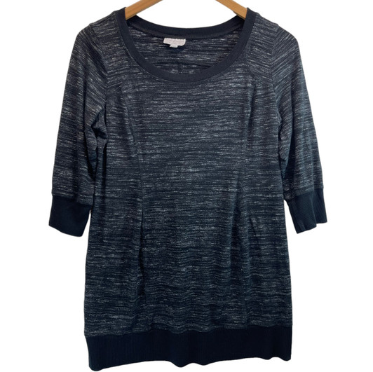 Black with White Marble Touch Casual A Pea in the Pod Maternity Banded Maternity Sweater (Gently Used - Size Large)