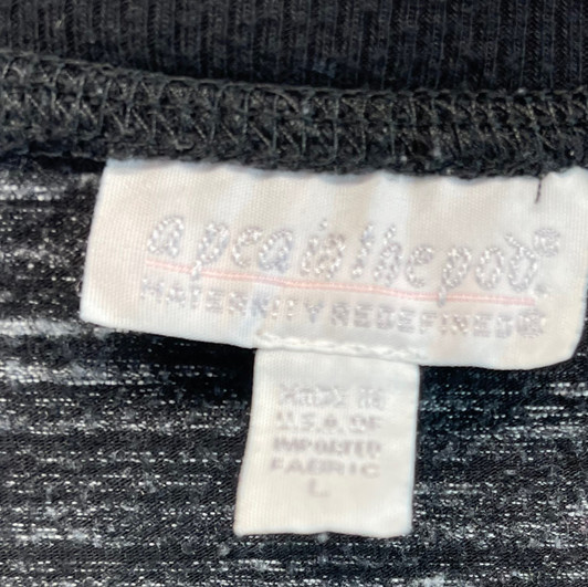 Black with White Marble Touch Casual A Pea in the Pod Maternity Banded Maternity Sweater (Gently Used - Size Large)