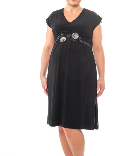 *New* Black, Floral Belted Bellyssima Maternity Dress (Size X-Small)