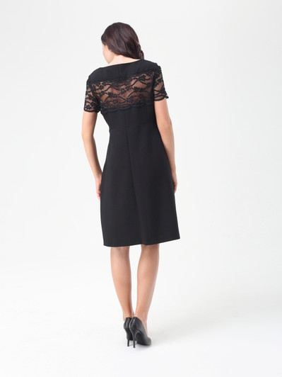 *New* Black 9fashion Maternity Lace Scallop Sleeve Maternity Dress (Small)