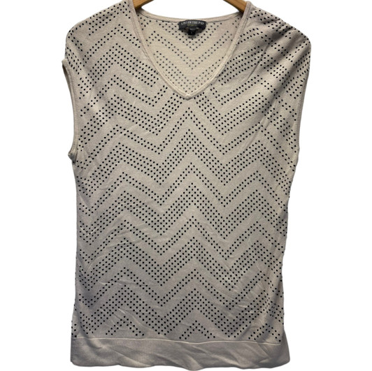 Tan A Pea in the Pod Knit Diamond Dotted Chevron Pattern Maternity Tee (Gently Used - Size Large)