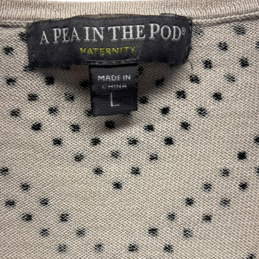 Tan A Pea in the Pod Knit Diamond Dotted Chevron Pattern Maternity Tee (Gently Used - Size Large)