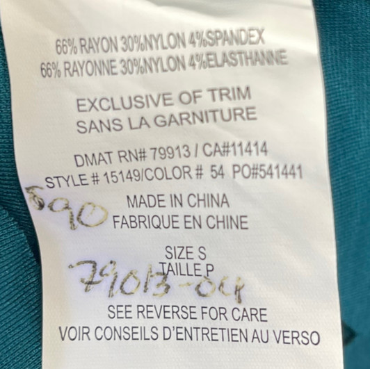 *New* Teal Green A Pea in the Pod Maternity Scalloped Trim Maternity Dress With Missing Belt (Size Small)