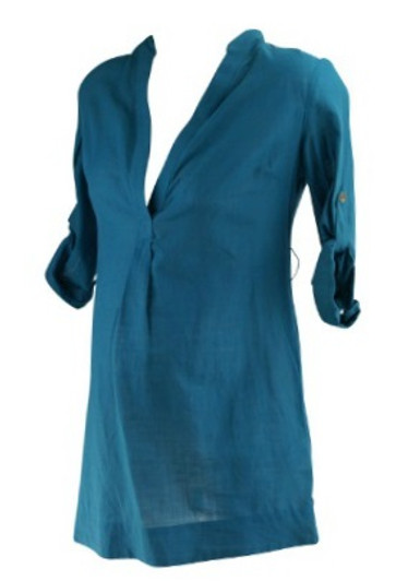 *New* Turquoise A Pea in the Pod Maternity Collection Maternity Adjustable Sleeves Tunic With Missing Belt (Size Small) *New* Turquoise A Pea in the Pod Maternity Collection Maternity Adjustable Sleeves Tunic With Missing Belt (Size Small)