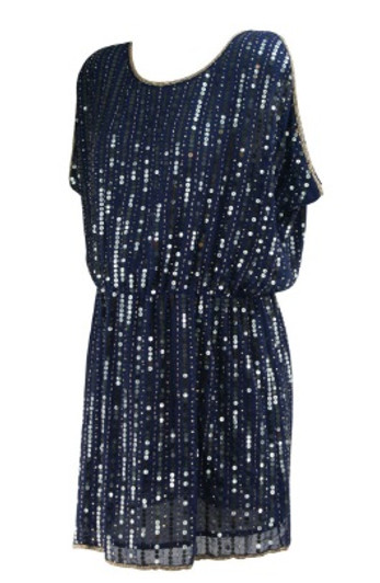 *New* Navy Blue Greglin for A Pea in the Pod Collection Maternity Embellished Sequin Maternity Cocktail Dress (Size Large)