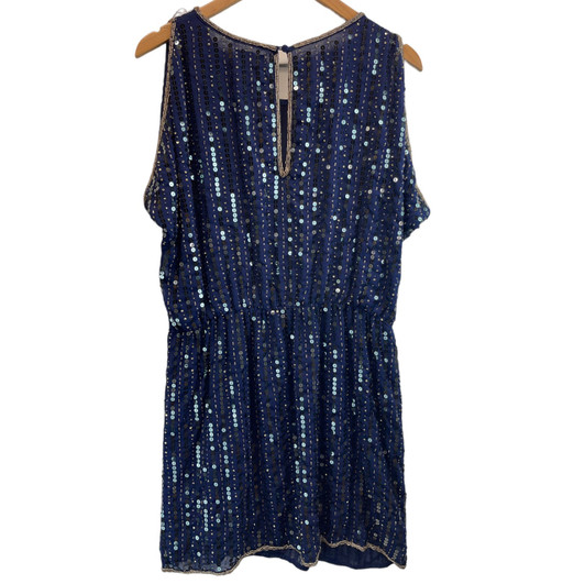 *New* Navy Blue Greglin for A Pea in the Pod Collection Maternity Embellished Sequin Maternity Cocktail Dress (Size Large)