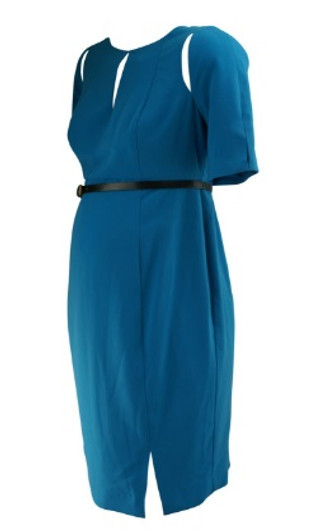 *New* Azul Blue Belted Career Maternity Dress by A Pea in the Pod Collection Maternity (Size Small)