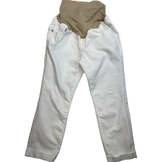 White Old Navy Maternity Cropped Summer Maternity Pants (Like New - Size 1R)