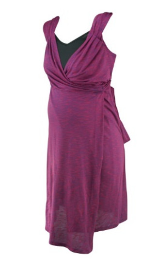 *New* Berry Everly Grey Maternity Alexandra Mini Stripe Double  Layer Wrap Dress