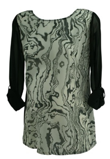 *New* Black and White A Pea in the Pod Sheer Printed Long Sleeve Maternity Blouse (Size Medium) *New* Black and White A Pea in the Pod Sheer Printed Long Sleeve Maternity Blouse (Size Medium)