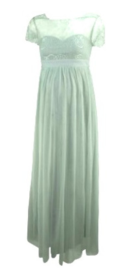 Steel Mint Little Mistress Maternity Lace Short Sleeve Special Occasion Flowy Maternity Wearable Dress (Like New - Size 6)