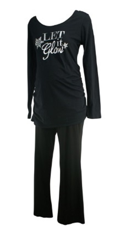 *New* Black A Pea in the Pod Maternity Two Piece Nursing Sleepwear Maternity Set (Size Large)