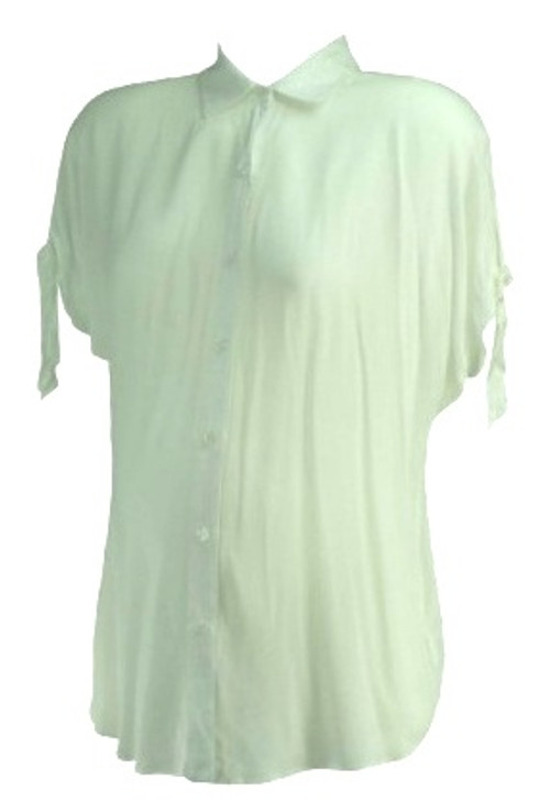 *New* White A Pea in the Pod Maternity Adjustable Sleeve Career Blouse (Size Medium)