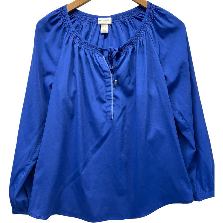 Azul Blue Mothehrood Maternity Longsleve Maternity Blouse | Excellent Used Condition- Size Small