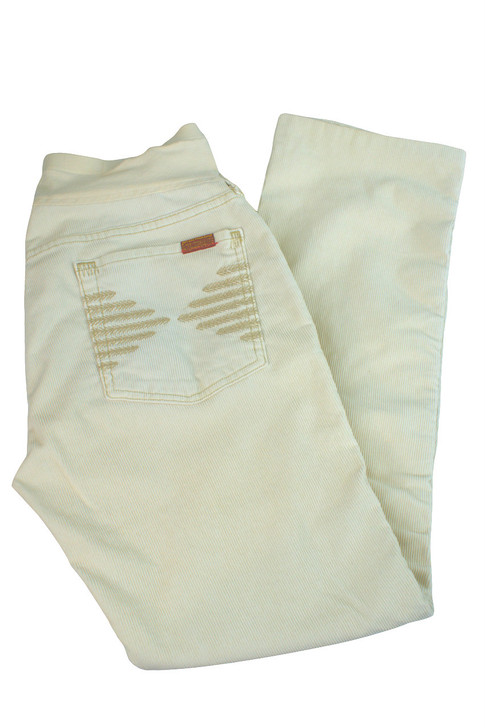 Cream 7 for All Mankind - A Pea in a Pod  Maternity Corduroy Pants (Gently Used - Large Short)