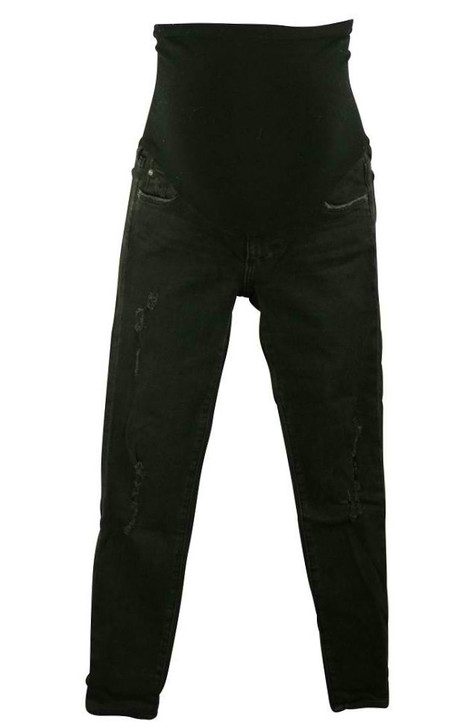Worn Black AG Maternity Distressed Skinny Jeans (Gently Used - Size 26R)