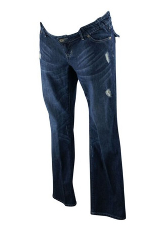 Ash Blue Liz Lange Maternity for Target Distressed Straight Leg Jeans (Gently Used - Size 2)