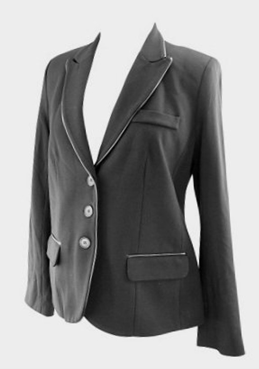 *New* Black A Pea in the Pod Maternity Career Maternity Blazer with Leather Trim (Size Small)