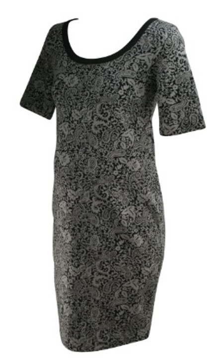 *New* Gray and Black Swirl A Pea In The Pea  Pod Maternity 3/4 Sleeve Maternity Floral Print Dress