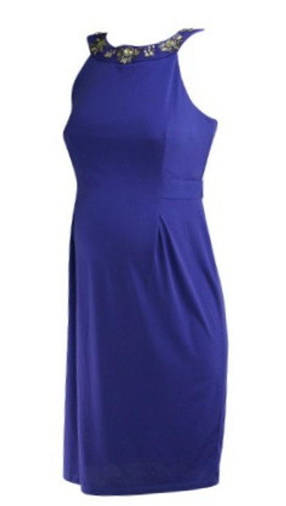 *New* Purple A Pea in the Pod Maternity Sleeveless Embellished Neckline Special Occasion Maternity Dress (Size Small)