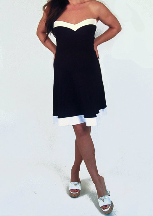 *New* Black & White Trim Nicole Michelle Maternity Color Block Mini Dress (Size - Medium