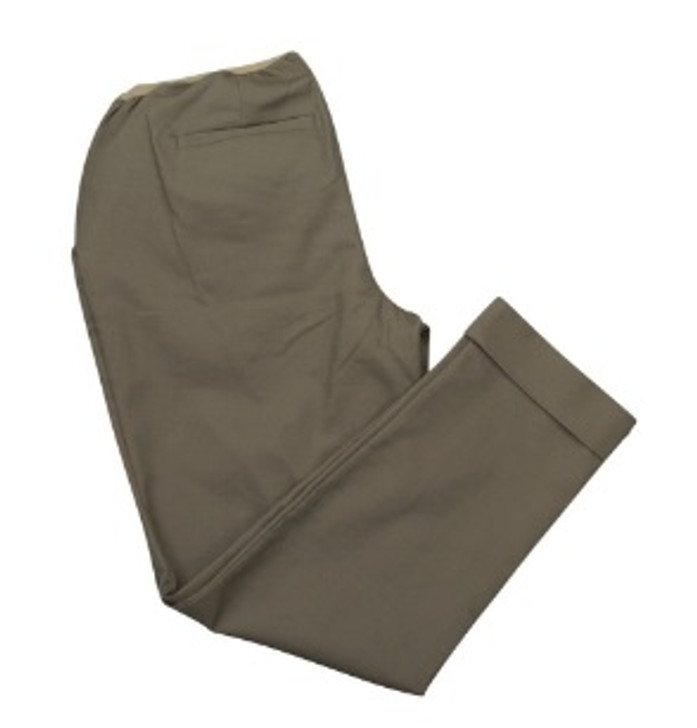*New* Taupe A Pea in the Pod Maternity Cuffed Cropped Maternity Pants with Faux Back Pockets (Size Small)