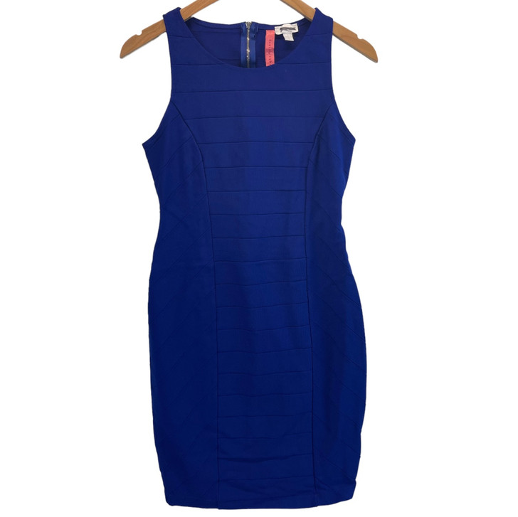 Electric Blue Pencil Fit Exposed Zipper Maternity Dress by Eight Sixty for A Pea in the Pod Collection (Like New - Size Medium)