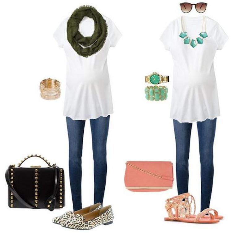 Simple Maternity Looks Jazzed Up with Accessories You Already Own Simple Maternity Looks Jazzed Up with Accessories You Already Own