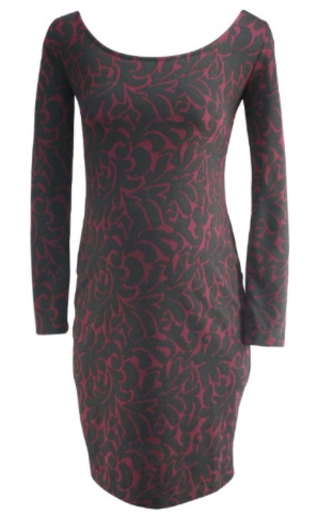 *New* Black Jessica Simpson Maternity Long Sleeve Printed Dress (Size Small)