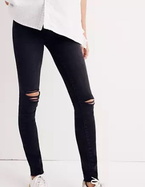 Belly Distressed Skinny Maternity Jeans 
