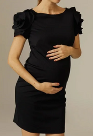  Pietro Brunelli Black Capri Designer Maternity Dress | Gently Used - Size X-Small