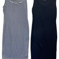 Lot of 2 Mothehrood Maternity Tank Maternity Dress in Navy Stripe and Black | Gently Used - Size XSmall