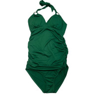 A Pea in the Pod Maternity St. Patty's Green 2 Peice Swimsuit Braided Halter | Like New - Size Medium