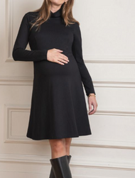  Seraphine Maternity Black Long Sleeve High Neck Vanessa Maternity Dress | Like New - Size 6 USA