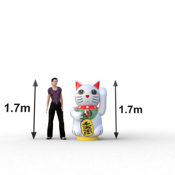 Llamador Maneki Neko en evento publicitario.