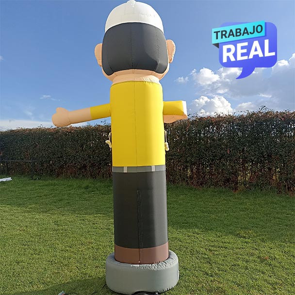 muñeco llamador inflable obrero