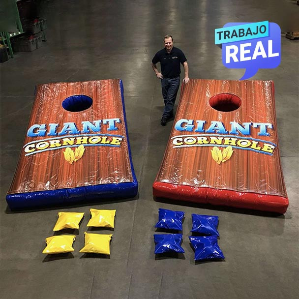 Juego inflable Corn Hole para actividades comerciales