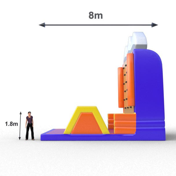Escalador inflable muro para uso en exteriores
