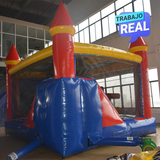 Juego inflable azul-rojo resistente para exteriores