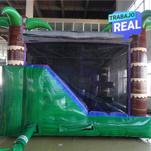 Inflable diseño tropical para eventos infantiles
