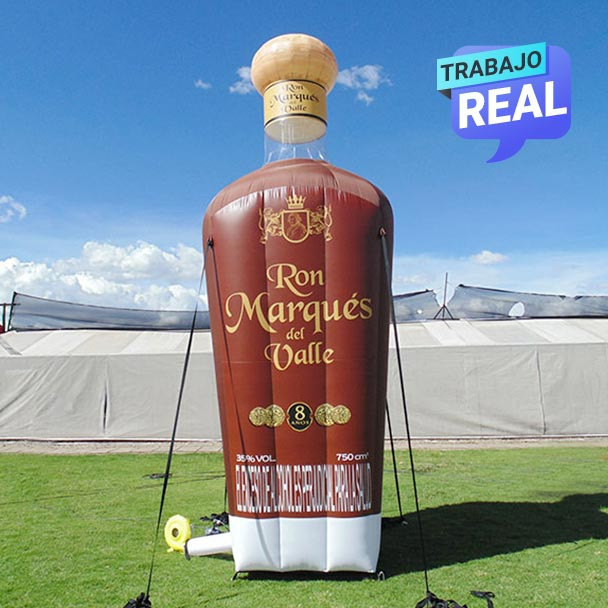 botella inflable de cerveza Ron Marquez Bogotá