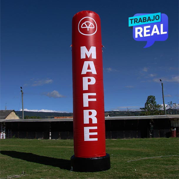 totem inflable publicitario  Mapfre Bogotá