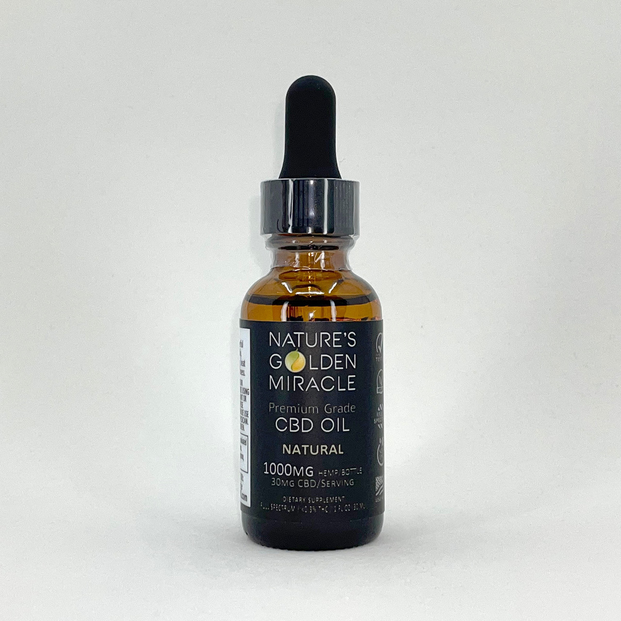 Nature's Golden Miracle Natural Unflavored CBD Tincture - with THC