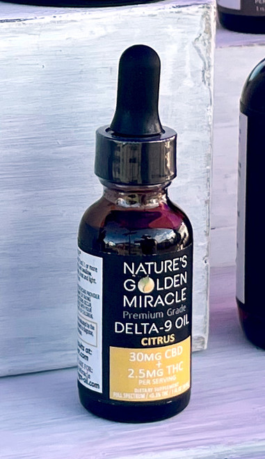 Nature’s Golden Miracle - Organic ingredients - Premium Grade - Full Spectrum enhanced - 2.5mg Delta 9 THC Tincture with less than 0.3% THC - Farm Bill Compliant