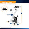 The Foldable Upright Bike Marcy NS-652 is 44 inches tall, 32.5 inches long, and 16 inches wide 